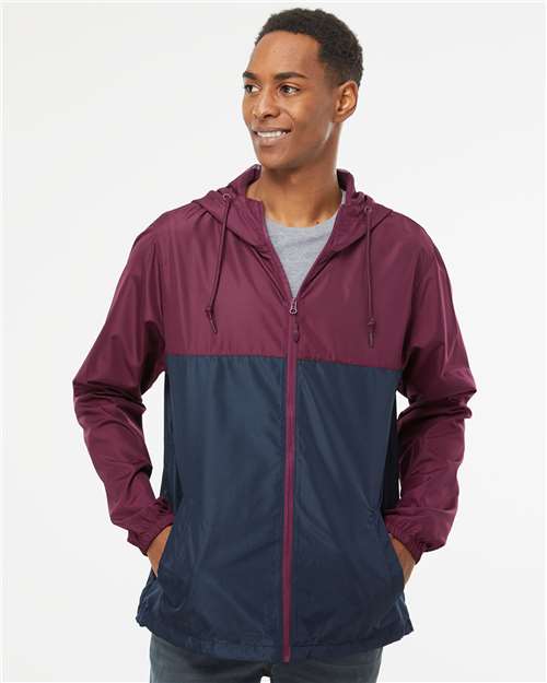 Maroon/ Classic Navy Lightweight Windbreaker Full-Zip Jacket - EXP54LWZ