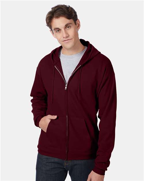 Maroon Ecosmart® Full-Zip Hooded Sweatshirt - P180