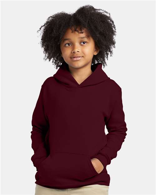 Maroon Ecosmart® Youth Hooded Sweatshirt - P473