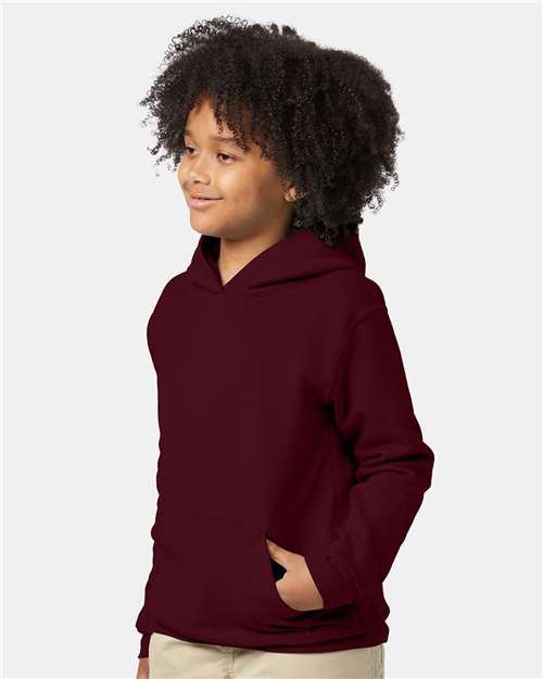 Maroon Ecosmart® Youth Hooded Sweatshirt - P473