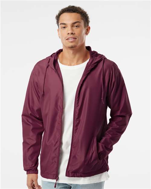 Maroon Lightweight Windbreaker Full-Zip Jacket - EXP54LWZ