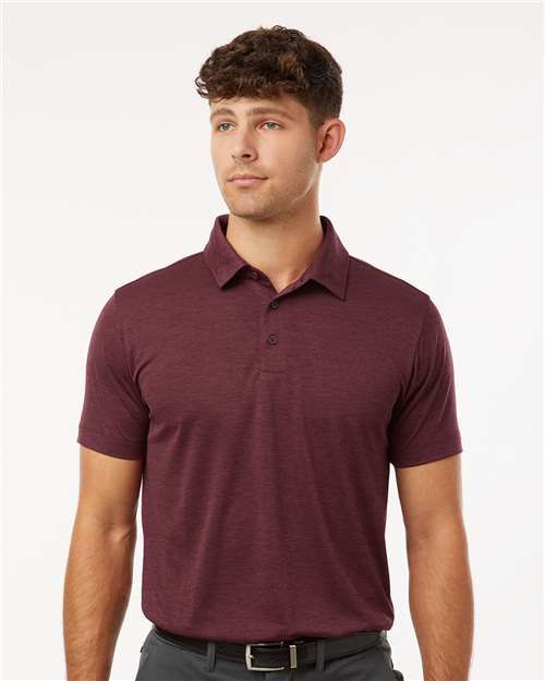 Maroon Melange Performance Mélange Polo - 4HM00