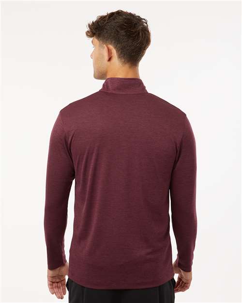 Maroon Melange Performance Mélange Quarter-Zip Pullover - 4HM700