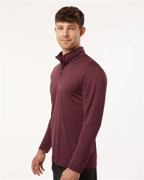 Maroon Melange Performance Mélange Quarter-Zip Pullover - 4HM700