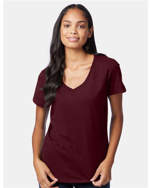 Maroon Perfect-T Women’s V-Neck T-Shirt - S04V