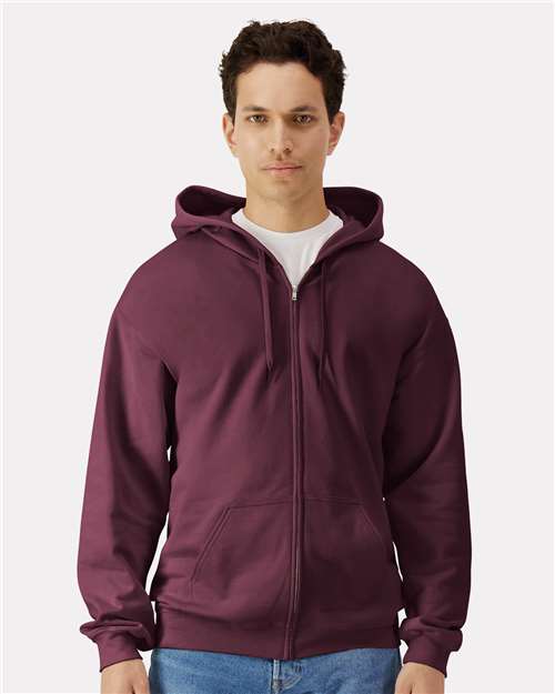 Maroon Softstyle® Full-Zip Hooded Sweatshirt - SF600