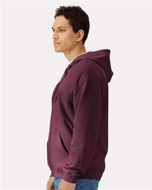 Maroon Softstyle® Full-Zip Hooded Sweatshirt - SF600