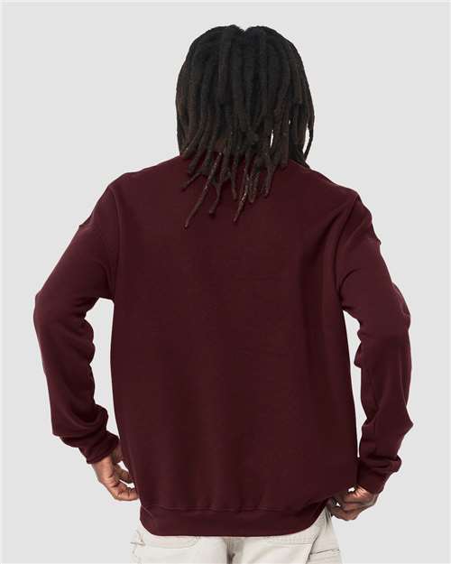 Maroon Sponge Fleece Drop Shoulder Crewneck Sweatshirt - 3945