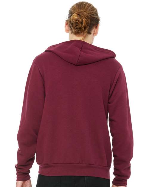Maroon Sponge Fleece Full-Zip Hoodie - 3739