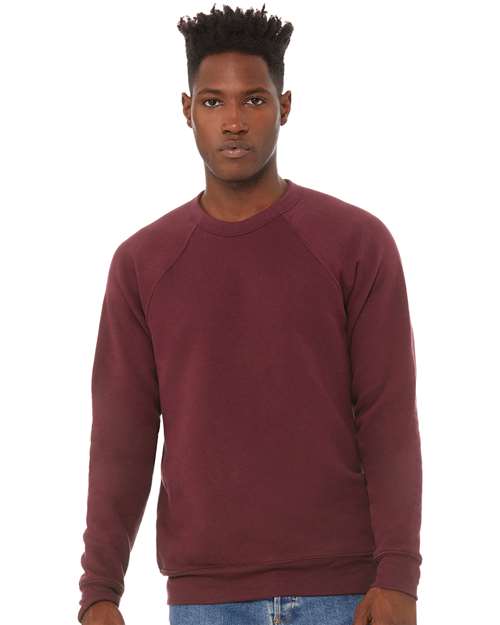 Maroon Sponge Fleece Raglan Crewneck Sweatshirt - 3901