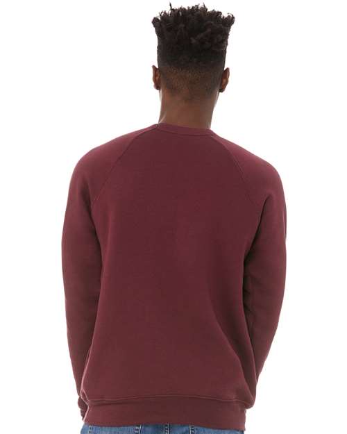 Maroon Sponge Fleece Raglan Crewneck Sweatshirt - 3901