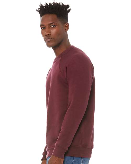 Maroon Sponge Fleece Raglan Crewneck Sweatshirt - 3901