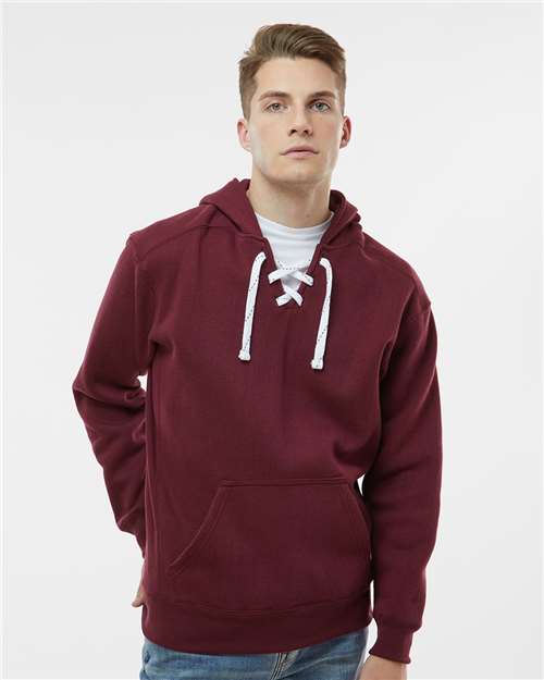 Maroon Sport Lace Hooded Sweatshirt - 8830