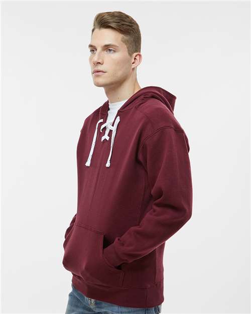 Maroon Sport Lace Hooded Sweatshirt - 8830