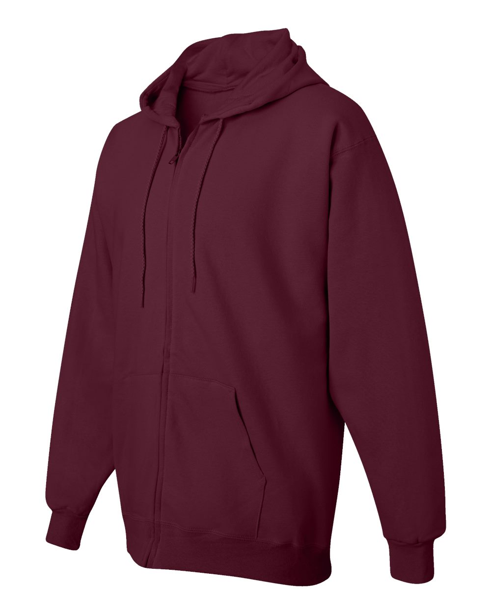 Maroon Ultimate Cotton® Full-Zip Hooded Sweatshirt - F280
