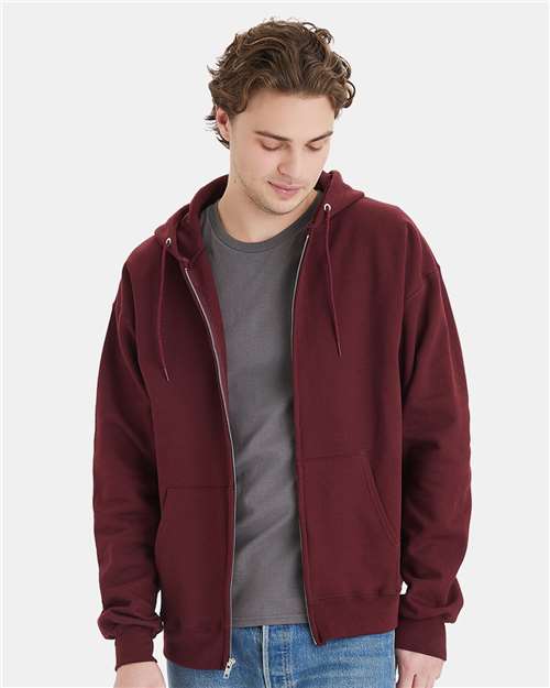 Maroon Ultimate Cotton® Full-Zip Hooded Sweatshirt - F280