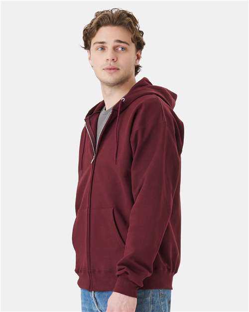 Maroon Ultimate Cotton® Full-Zip Hooded Sweatshirt - F280