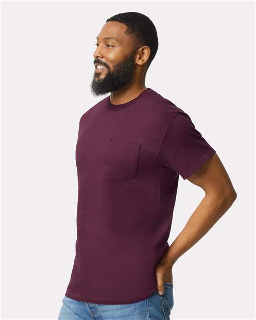 Maroon Ultra Cotton® Pocket T-Shirt - 2300