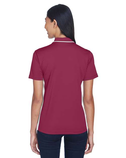 Maroon/ White Women's Cool & Dry Sport Two-Tone Polo - 8406L