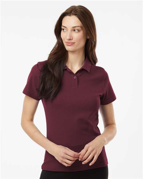 Maroon Women's Pique Polo - 62800L