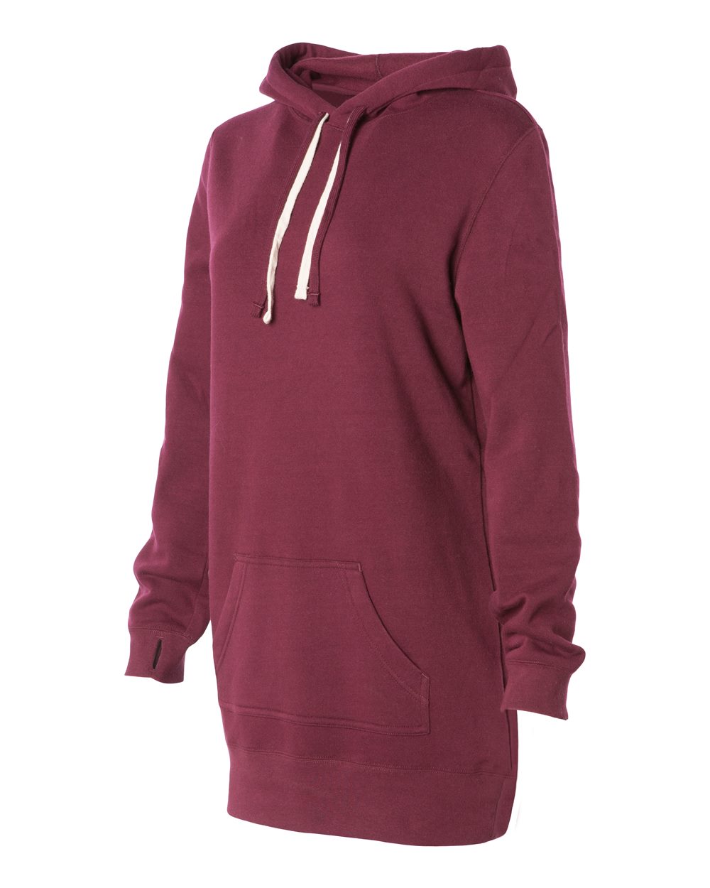 Maroon Women’s Special Blend Hooded Sweatshirt Dress - PRM65DRS