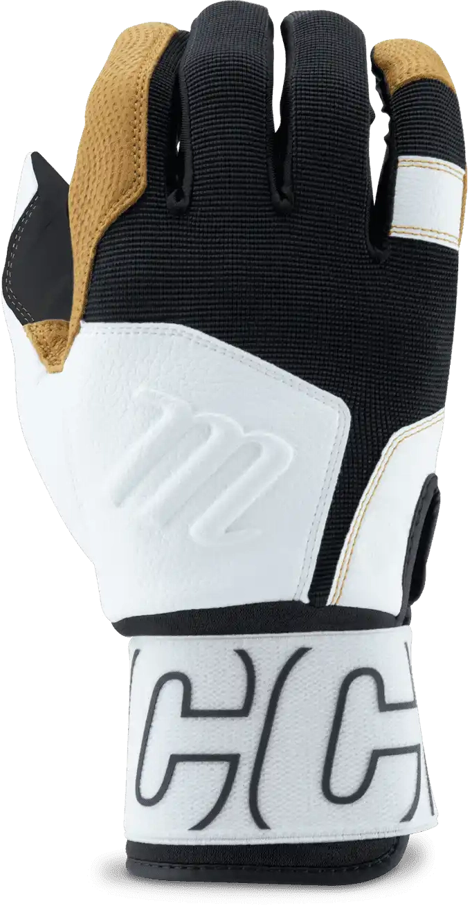 Marucci Blacksmith Full Wrap V2 Youth Batting Glove - White Black