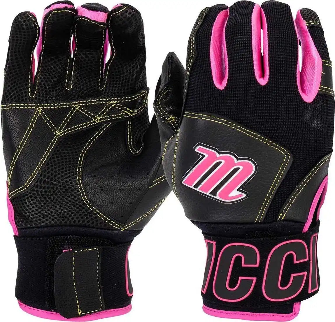 Marucci Blacksmith V2 Batting Glove - Black Pink