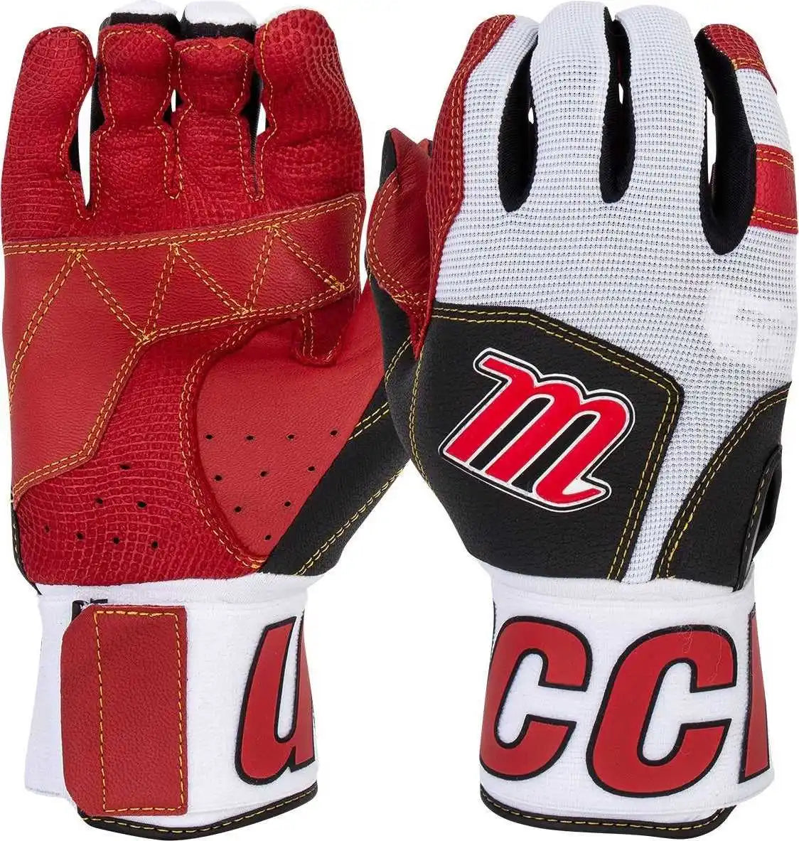 Marucci Blacksmith V2 Youth Batting Glove - Black Red