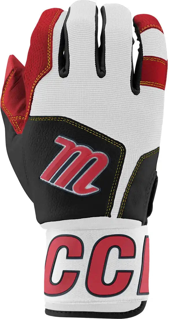 Marucci Blacksmith V2 Youth Batting Glove - Black Red