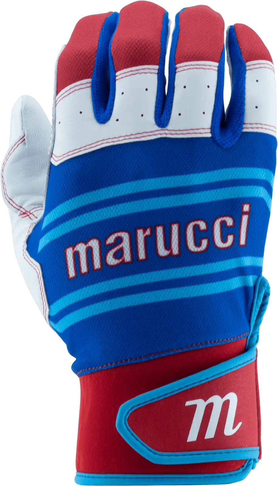 Marucci Swift Lite Youth Batting Gloves - Red Navy Blue