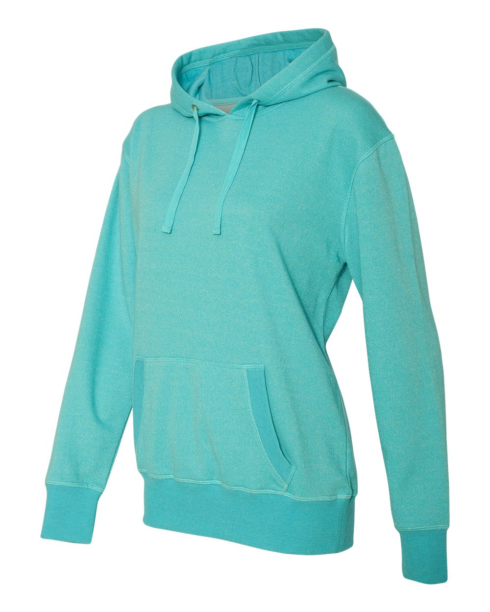 Maui Blue/ Silver Women’s Glitter French Terry Hooded Sweatshirt - 8860