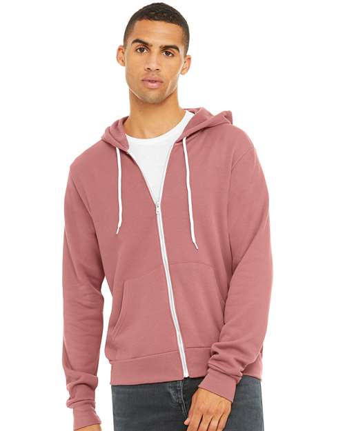 Mauve Sponge Fleece Full-Zip Hoodie - 3739