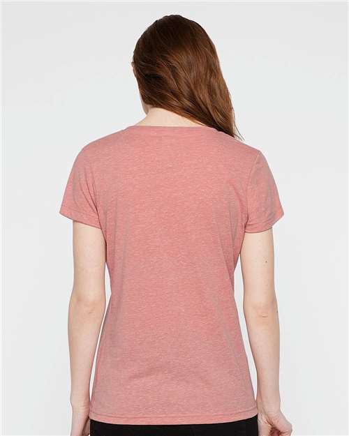 Mauvelous Melange Women's Harborside Mélange V-Neck Tee - 3591