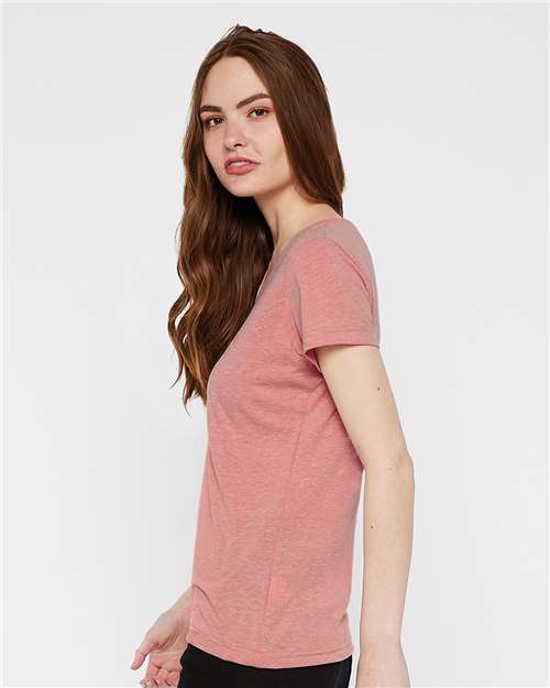 Mauvelous Melange Women's Harborside Mélange V-Neck Tee - 3591
