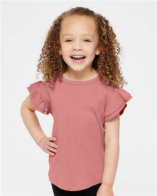 Mauvelous Toddler Flutter Sleeve Tee - 3339