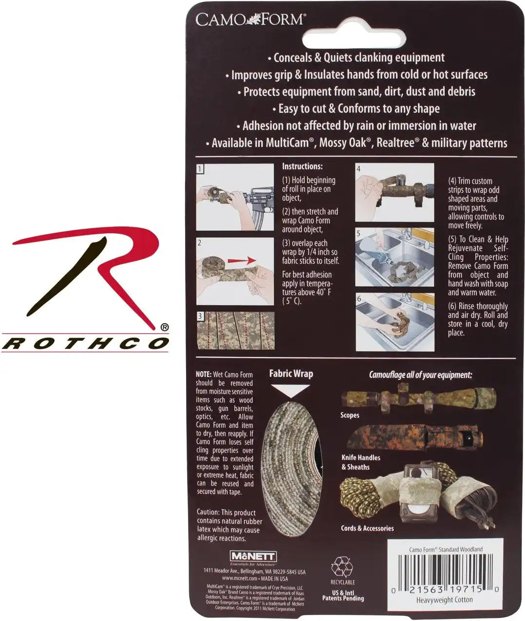 Mcnett Camo Form Self Cling Wrap