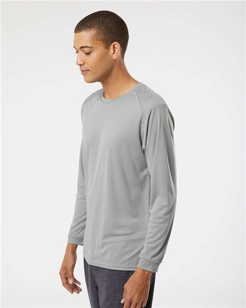 Medium Grey Long Islander Performance Long Sleeve T-Shirt - 210