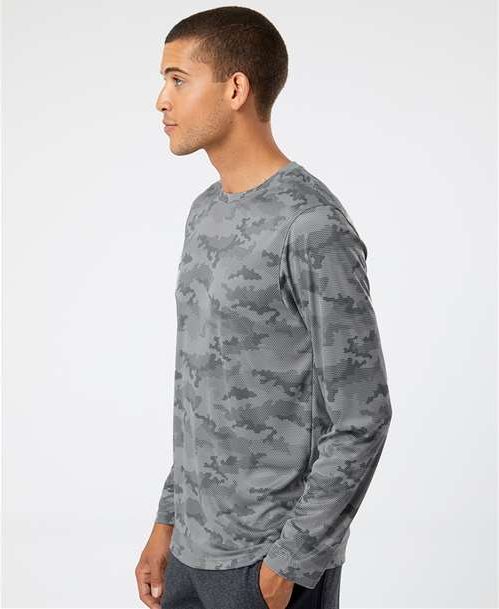 Medium Grey Pompano Performance Camo Long Sleeve T-Shirt - 217