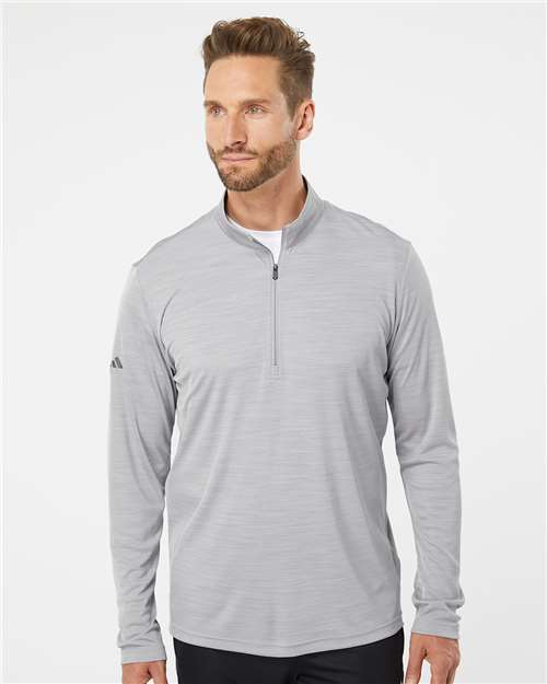 Mid Grey Melange Lightweight Mélange Quarter-Zip Pullover - A475