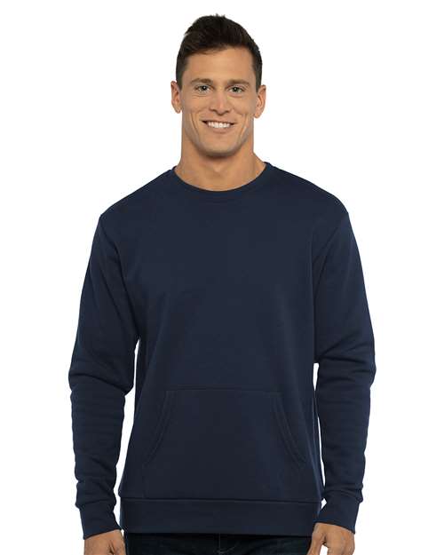 Midnight Navy Santa Barbara Pocket Crewneck Sweatshirt - 9001
