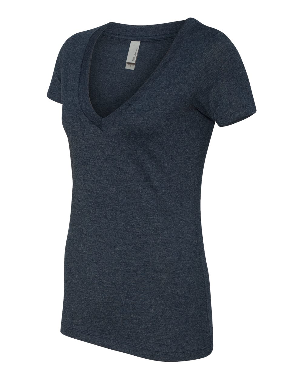 Midnight Navy Women’s CVC Deep V-Neck T-Shirt - 6640