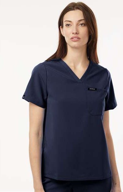 Midnight Navy Women's Rhena Essential 1-Pocket Scrub V-Neck Top - W10001