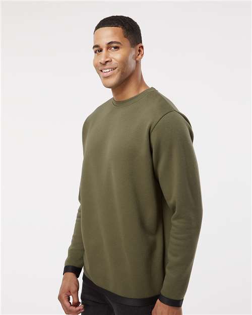 Military Green/ Black The Statement Fleece Crewneck Sweatshirt - 6789