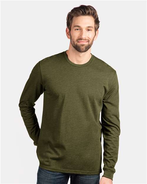 Military Green CVC Long Sleeve T-Shirt - 6211