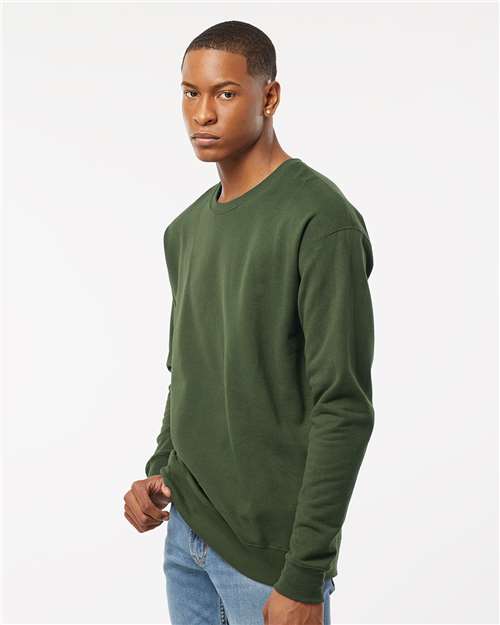 Military Green Fleece Crewneck Sweatshirt - 340