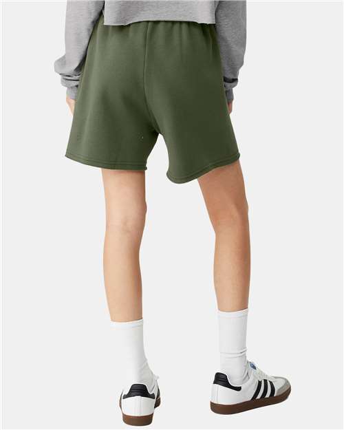 Military Green FWD Fashion Women's Cutoff Fleece Shorts - 3797