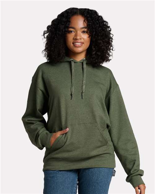 Military Green Heather Ultimate CVC Hooded Sweatshirt - IC49MR