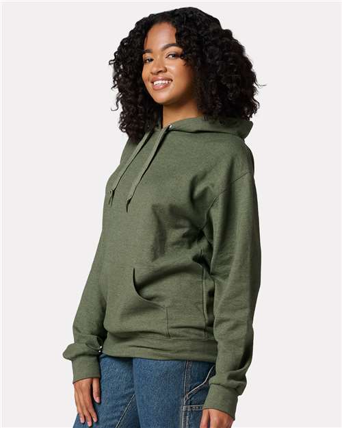 Military Green Heather Ultimate CVC Hooded Sweatshirt - IC49MR