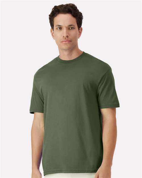 Military Green Light Cotton T-Shirt - 3000