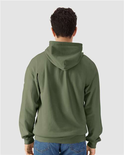 Military Green Softstyle® Full-Zip Hooded Sweatshirt - SF600